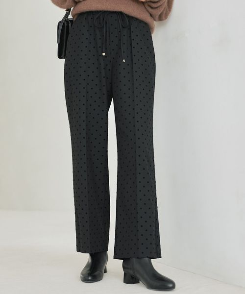 green label relaxing/【結論シリーズ】ニーハイフレアパンツ ウラキモウ ドット［size SHORT/TALLあり］/イージーパンツ