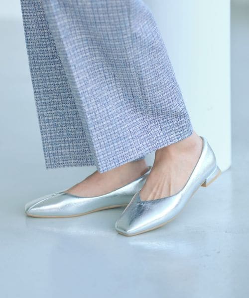 green label relaxing/クッショニーシューズ スクエアトゥ メタルチップ / フラットシューズ/フラットシューズ