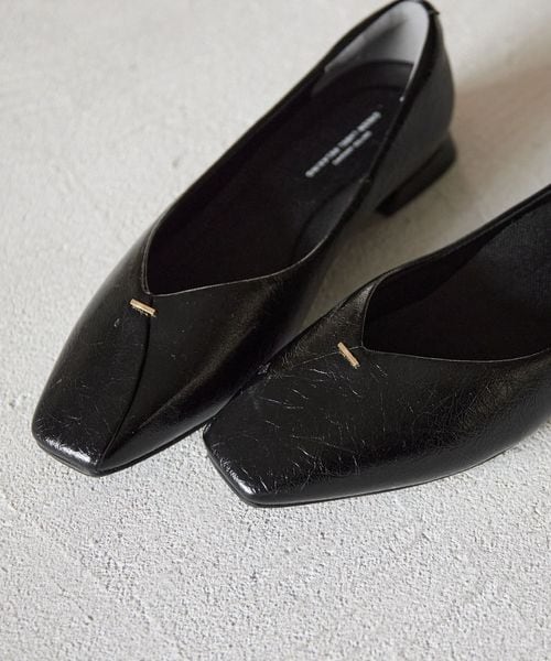 green label relaxing/クッショニーシューズ スクエアトゥ メタルチップ / フラットシューズ/フラットシューズ