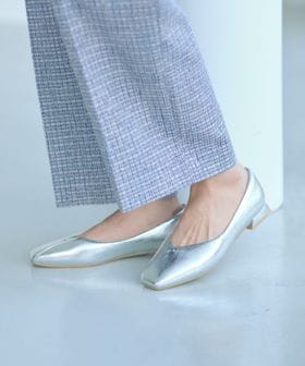 green label relaxing/スクエアトゥ メタルチップ フラットシューズ/フラットシューズ