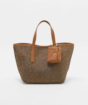 green label relaxing/レオパードプリント メッシュ トートバッグ/トートバッグ