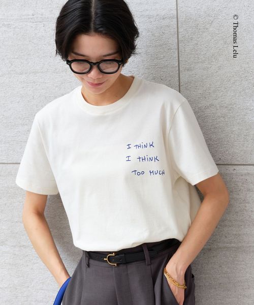 green label relaxing/【別注】＜Thomas Lelu＞サインアート 半袖 Tシャツ カットソー/Tシャツ / カットソー