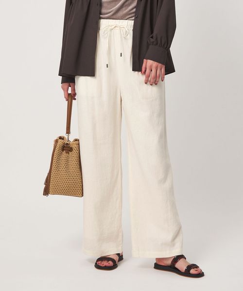 green label relaxing/BREEZE LINEN ブリーズリネン ワイド パンツ 3 オフホワイト/イージーパンツ