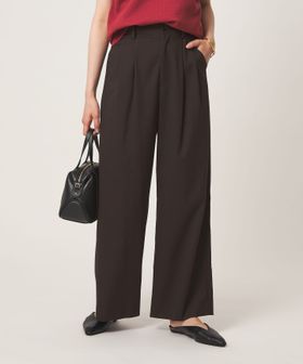 green label relaxing/ソモウライク 2タック ワイド パンツ ウォッシャブル ストレッチ/スラックス
