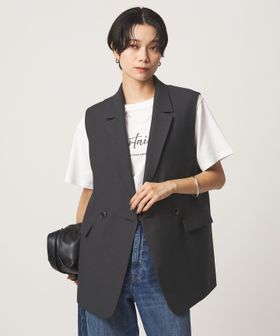 green label relaxing/ツイードライク ジレ マシンウォッシャブル 帯電防止 /ベスト