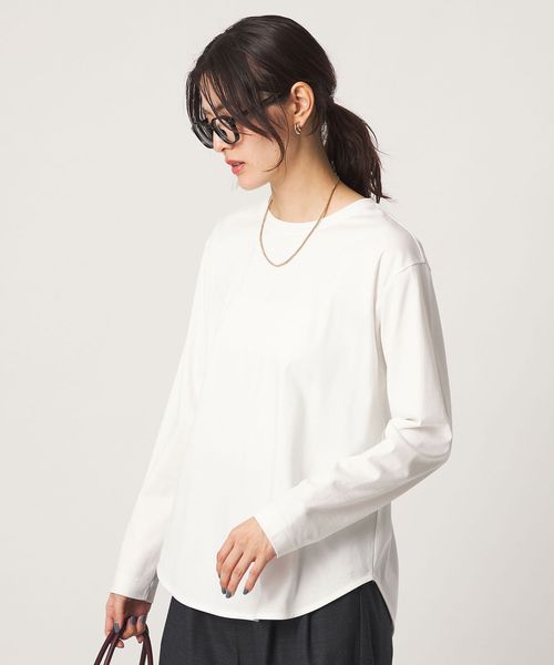 green label relaxing/ラウンドヘム スムース ロングスリーブ プルオーバー カットソー/Tシャツ / カットソー