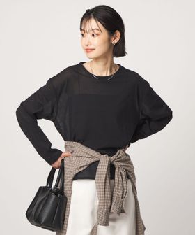 green label relaxing/シアー ロングスリーブ プルオーバー カットソー/Tシャツ / カットソー