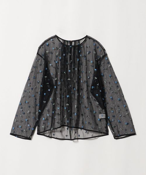 green label relaxing/【WEB限定】＜at ease＞チュール シシュウ プルオーバー/Tシャツ / カットソー