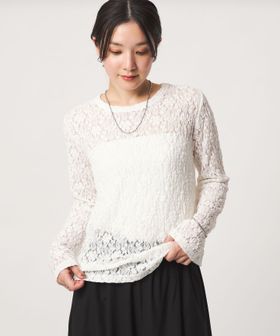 green label relaxing/【WEB限定】＜at ease＞レース プルオーバー カットソー/Tシャツ / カットソー