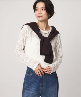 green label relaxing/【WEB限定】＜at ease＞レース プルオーバー カットソー/Tシャツ / カットソー