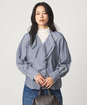 ラッフル ギャザー ブラウス