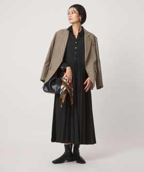 green label relaxing/［size SHORT/TALLあり］ワッシャー プリーツ ロングスリーブ ワンピース/ワンピース