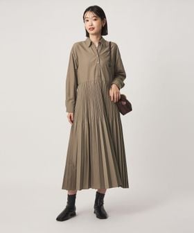 green label relaxing/［size SHORT/TALLあり］ワッシャー プリーツ ロングスリーブ ワンピース/ワンピース