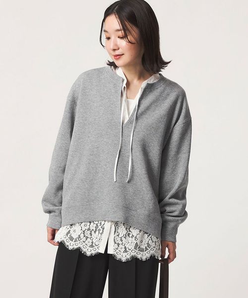 green label relaxing/【WEB限定】＜at ease＞ダブルフェイス Vネック プルオーバー カットソー/Tシャツ / カットソー