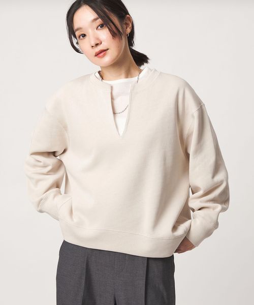green label relaxing/【WEB限定】＜at ease＞ダブルフェイス Vネック プルオーバー カットソー/Tシャツ / カットソー
