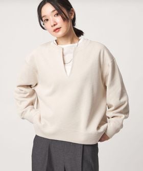 green label relaxing/【WEB限定】＜at ease＞ダブルフェイス Vネック プルオーバー カットソー/Tシャツ / カットソー