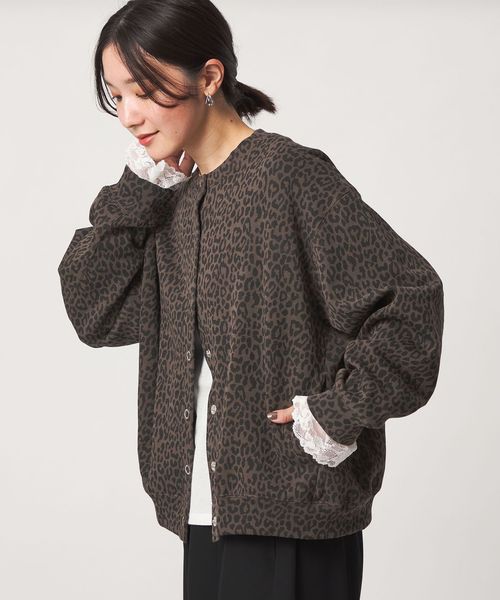 green label relaxing/【WEB限定】＜at ease＞ダブルフェイス クルーネック カットソー カーディガン/カーディガン / ボレロ