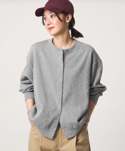 green label relaxing/【WEB限定】＜at ease＞ダブルフェイス クルーネック カットソー カーディガン/カーディガン / ボレロ