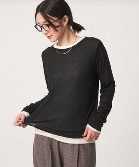 green label relaxing/【WEB限定】＜at ease＞ハイショク レイヤード プルオーバー カットソー/Tシャツ / カットソー