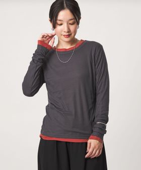 green label relaxing/【WEB限定】＜at ease＞ハイショク レイヤード プルオーバー カットソー/Tシャツ / カットソー