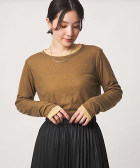 green label relaxing/【WEB限定】＜at ease＞ハイショク レイヤード プルオーバー カットソー/Tシャツ / カットソー