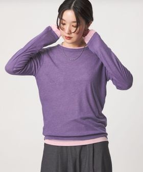 green label relaxing/【WEB限定】＜at ease＞ハイショク レイヤード プルオーバー カットソー/Tシャツ / カットソー