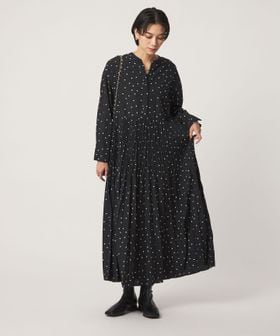 green label relaxing/［size SHORT/TALLあり］ワッシャー プリーツ ワンピース ドット/ワンピース