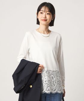 green label relaxing/スソ レース プルオーバー カットソー/Tシャツ / カットソー