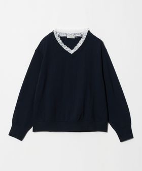 green label relaxing/【WEB限定】＜at ease＞レース付き スウェット プルオーバー/スウェット / パーカー