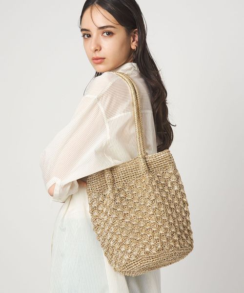 green label relaxing/メタリックヤーンレーシー トートバッグ / ショルダーバッグ/ショルダーバッグ