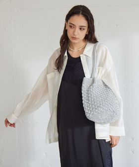 green label relaxing/メタリックヤーンレーシー トートバッグ / ショルダーバッグ/ショルダーバッグ