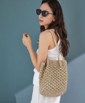 green label relaxing/メタリックヤーンレーシー トートバッグ / ショルダーバッグ/ショルダーバッグ