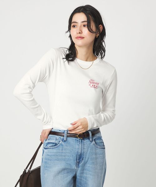PETIT BATEAU/【別注】＜PETIT BATEAU＞ロングスリーブ プリント Tシャツ/Tシャツ / カットソー