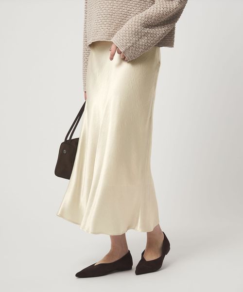 green label relaxing/サテン ナロー スカート/ミモレ / ロング