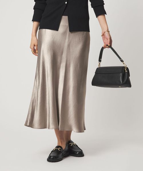 green label relaxing/サテン ナロー スカート/ミモレ / ロング