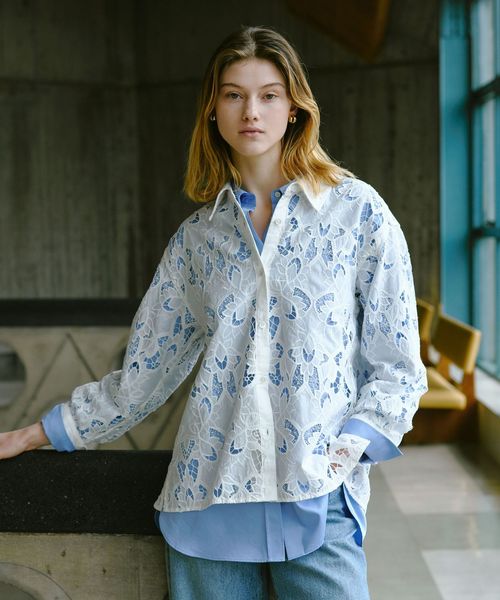 green label relaxing/レース シャツ/シャツ / ブラウス