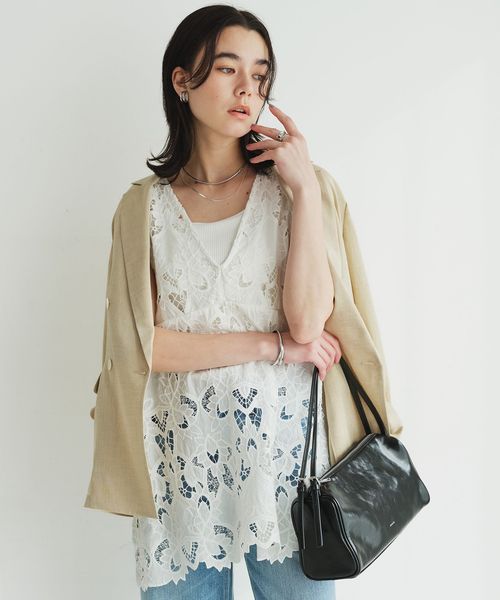 green label relaxing/レース ノースリーブ ブラウス/シャツ / ブラウス