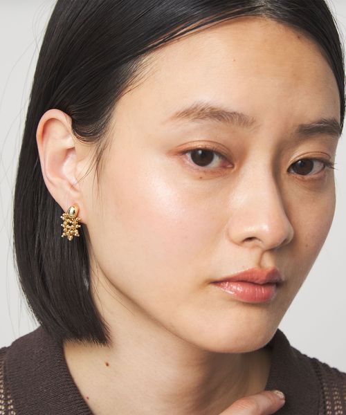 green label relaxing/オーバルメタル＆ツブツブミックス イヤリング/イヤリング