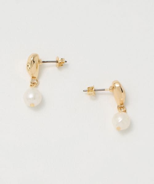 green label relaxing/淡水パール＆プレート ピアス/ピアス（両耳用）