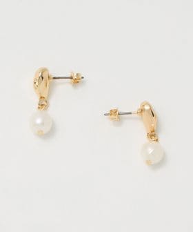 green label relaxing/淡水パール＆プレート ピアス/ピアス（両耳用）