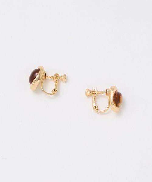 green label relaxing/オーバルマーブル＆メタルフレーム イヤリング/イヤリング