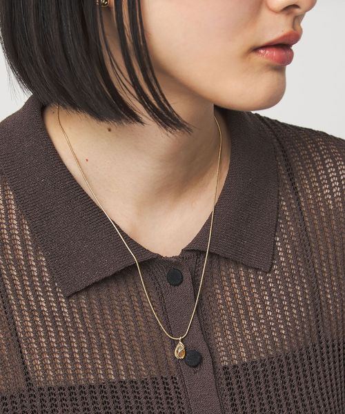 green label relaxing/クリア シズク＆メタルフレーム ネックレス/ネックレス