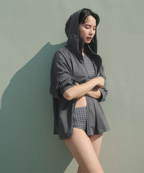 green label relaxing/ラッシュフードパーカー ラッシュガード / スイムウェア /水着