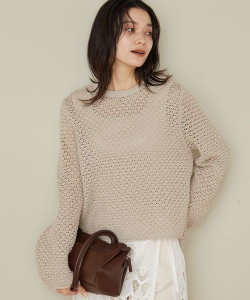 green label relaxing/メッシュ ニット 2WAY プルオーバー ウォッシャブル/ニット / セーター