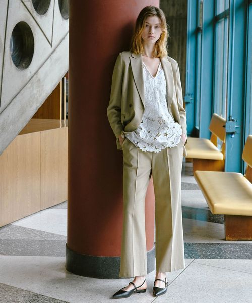 green label relaxing/ラミーブレンド ワイド パンツ/その他パンツ