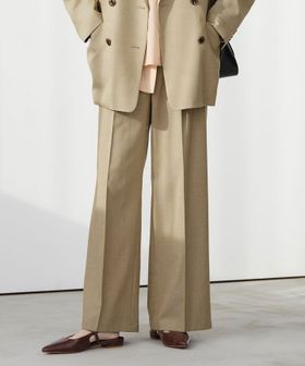 green label relaxing/ラミーブレンド ワイド パンツ/その他パンツ