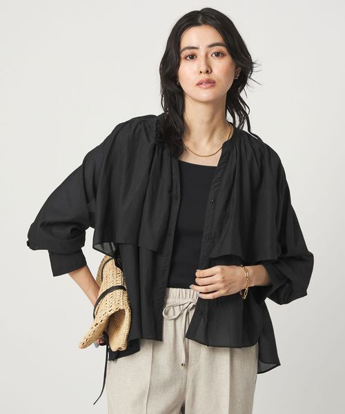 green label relaxing/［size SHORTあり］ボイル レイヤー ギャザー ブラウス/シャツ / ブラウス