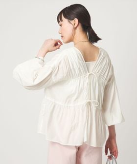 green label relaxing/ボイル 2WAY リボン ギャザー ブラウス/シャツ / ブラウス