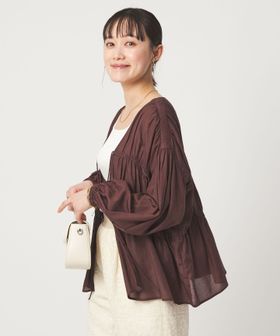 green label relaxing/ボイル 2WAY リボン ギャザー ブラウス/シャツ / ブラウス