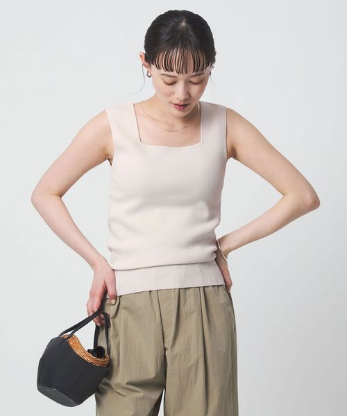 green label relaxing/ニット タンクトップ ウォッシャブル/タンクトップ / キャミソール